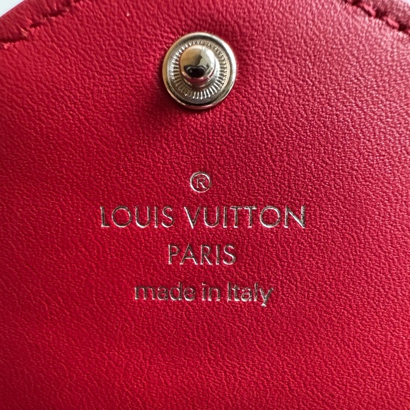 LOUIS VUITTON New Wave Long Wallet Rouge Red Calfskin Silver LV Wrist Strap MIE - Picture 11 of 13